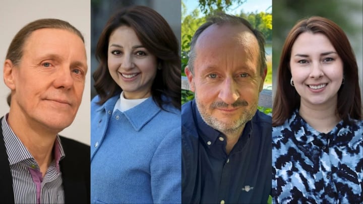 Bild på artikelförfattarna Petter Norrthon, Susan El HArk, Thomas Helleday och Anne-Lie Kring